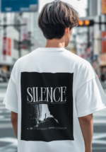 Silence Quote Oversize T-Shirt for Men - Image 3
