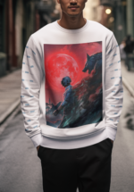 Red Moon Warrior Graphic Sweatshirt for Men - Image 4