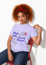 Plant Love Grow Peace Graphic T-Shirt for Women - Image 2