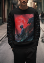 Red Moon Warrior Graphic Sweatshirt for Men - Image 5