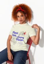 Plant Love Grow Peace Graphic T-Shirt for Women - Image 4