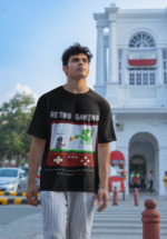 Retro Gaming Graphic Oversized T-Shirt for Men - Image 6