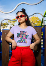 Retro Anime Duo Graphic Crop Top - Image 2