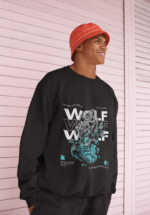 Wolf Neon Graphic Sweatshirt for Men - Image 2