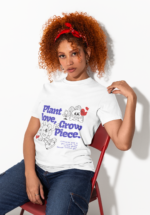 Plant Love Grow Peace Graphic T-Shirt for Women - Image 5