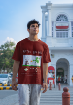 Retro Gaming Graphic Oversized T-Shirt for Men