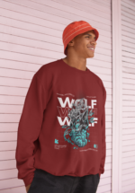 Wolf Neon Graphic Sweatshirt for Men - Image 3