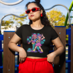 Retro Anime Duo Graphic Crop Top