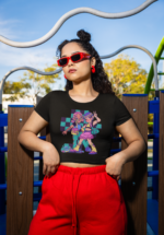 Retro Anime Duo Graphic Crop Top
