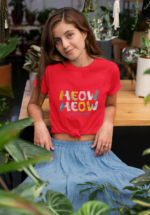 Meow Meow Graphic T-Shirt for Women - Image 4