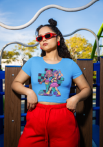 Retro Anime Duo Graphic Crop Top - Image 6