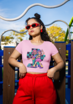 Retro Anime Duo Graphic Crop Top - Image 7