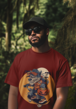Skater Wolf Graphic Oversized T-Shirt for Men - Image 5