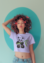 Playful Panda & Bamboo Graphic Crop Top - Image 2