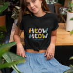 Meow Meow Graphic T-Shirt for Women