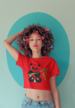 Playful Panda & Bamboo Graphic Crop Top - Image 3