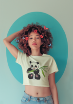 Playful Panda & Bamboo Graphic Crop Top - Image 4
