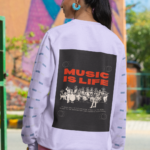 "Music Is Life" Vintage Orchestra Graphic Premium Sweatshirt