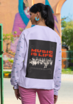 "Music Is Life" Vintage Orchestra Graphic Premium Sweatshirt