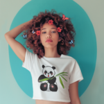 Playful Panda & Bamboo Graphic Crop Top