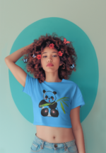 Playful Panda & Bamboo Graphic Crop Top - Image 5