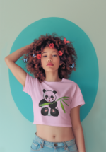 Playful Panda & Bamboo Graphic Crop Top - Image 6