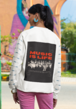 "Music Is Life" Vintage Orchestra Graphic Premium Sweatshirt - Image 2