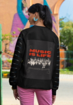 "Music Is Life" Vintage Orchestra Graphic Premium Sweatshirt - Image 3