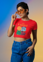 "I Have 4 Moods" Illustrative Graphic Crop Top - Image 5