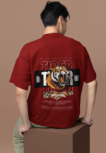 Oversize Tiger Back Print T-Shirt for Men - Image 4
