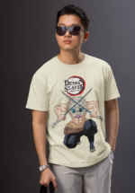 Demon Slayer Anime Graphic Oversized T-Shirt for Men - Image 6
