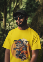 Skater Wolf Graphic Oversized T-Shirt for Men - Image 4