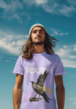 Youth Raven Graphic Oversized T-Shirt for Men - Image 3