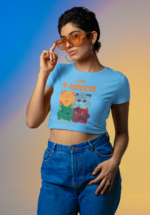 "I Have 4 Moods" Illustrative Graphic Crop Top - Image 7