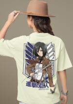 "Attack on Titan" Mikasa Ackerman Graphic Oversized Tee - Image 4