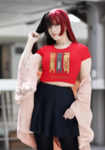 "Stay Awake" Trio Cat Graphic Crop Top - Image 3