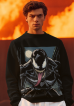 Venom Graphic Sweatshirt for Men