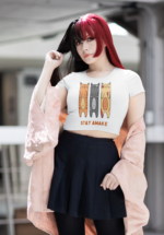 "Stay Awake" Trio Cat Graphic Crop Top - Image 5