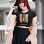 "Stay Awake" Trio Cat Graphic Crop Top