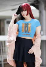 "Stay Awake" Trio Cat Graphic Crop Top - Image 6