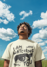 I Am Watching You Graphic Oversized T-Shirt for Men - Image 2