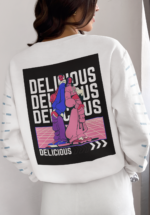 "Delicious" Urban Streetwear Graphic Premium Sweatshirt - Image 2