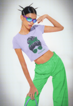 "#Nautanki" Messy Bun Graphic Crop Top