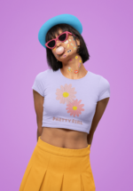 "Pretty Girl" Daisy Floral Graphic Crop Top - Image 2