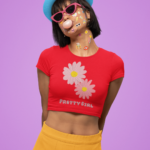 "Pretty Girl" Daisy Floral Graphic Crop Top