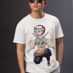 Demon Slayer Anime Graphic Oversized T-Shirt for Men