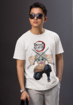 Demon Slayer Anime Graphic Oversized T-Shirt for Men