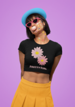 "Pretty Girl" Daisy Floral Graphic Crop Top - Image 5