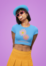 "Pretty Girl" Daisy Floral Graphic Crop Top - Image 6