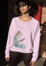 "Quiet Reader" Watercolor Aesthetic Premium Sweatshirt - Image 2